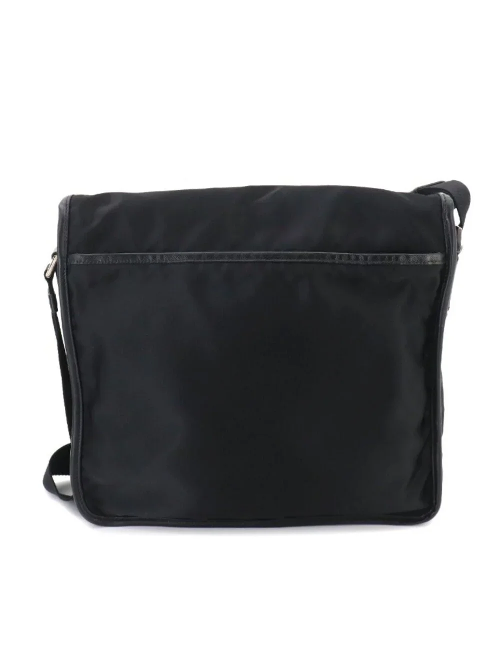 Prada Messenger Shoulder Bag Nylon Saffiano Leather Nero Black